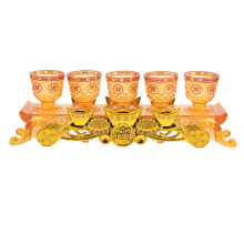 1Conjunto Taças Rituais Douradas Plásticas Para Altar E Uso Budista