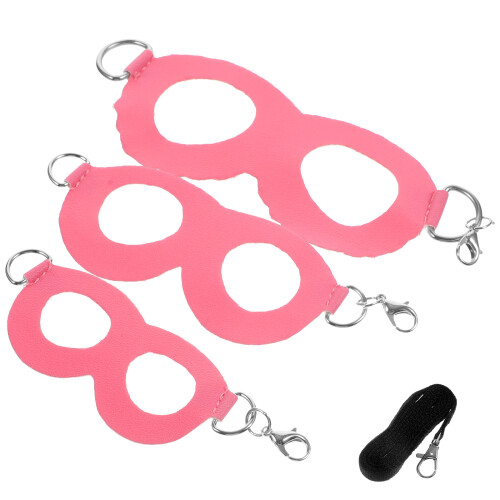 5Conjuntos Peitoral De Couro Rosa Para Com Guia Para Pets 1