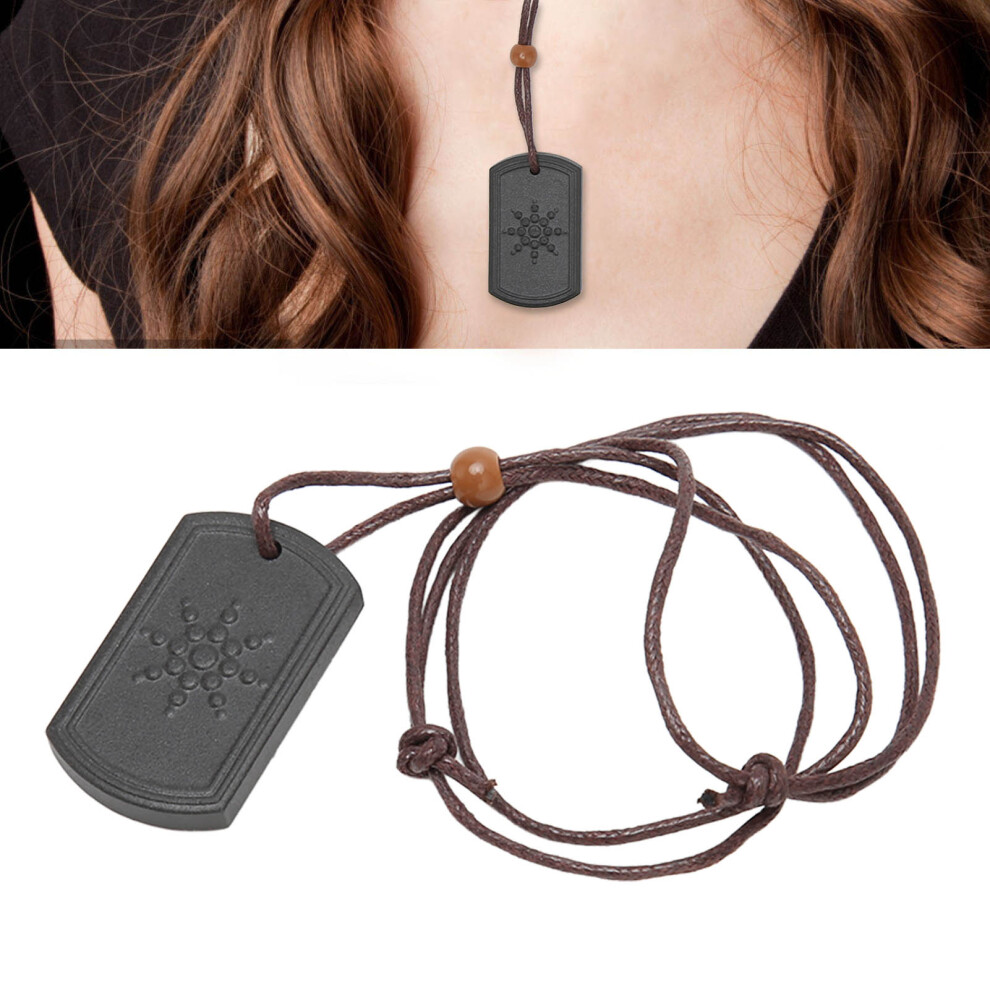 Chakra Amulet Pendant Necklace, Real Volcanic Stone Jewelry for Energy Balancing, Sacred Geometry Healing Crystal with Adjustable Cord