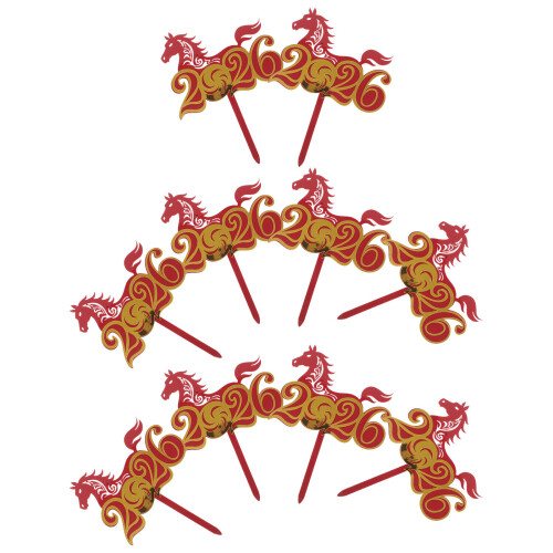 30Stk Pferde Cake Topper Festliche Geburtstagsdeko 1