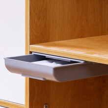 (White, S) Storage Rack Self Stick Pencil Tray Desk Table Storage Drawer Organizer Box Under Desk Stand Self-Adhesive Under-Drawer Storage