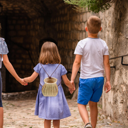 Bambus Kinderkorb Grün Leichtes Spiele 2