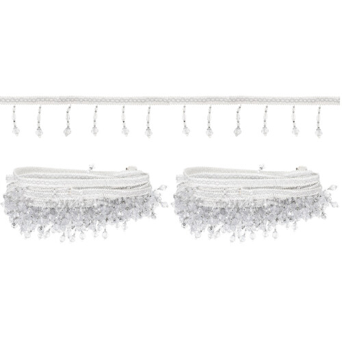 2Pièces Bordure À Perles Blanche Pour Rideaux Canapés DIY 2