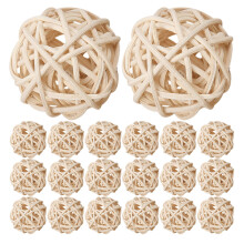 35Pièces Boules En Rotin Beige Pour Décoration Artisanat