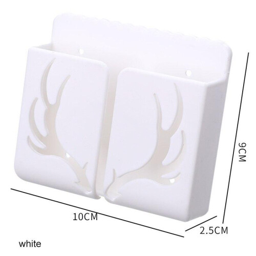 (Green)1PC Wall Mounted Storage Box Remote Control Storage Box Air Conditioning Remote Control TV Storage Box Phone Holder Organization 2