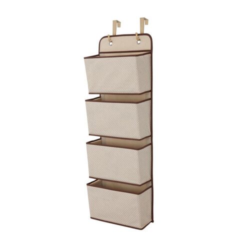2Pz Organizer Da Porta Beige 4 Strati Portaoggetti