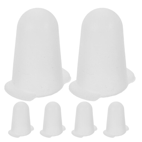 6Pcs Reusable Silicone Piping Tip Caps White Dustproof Nozzle Covers