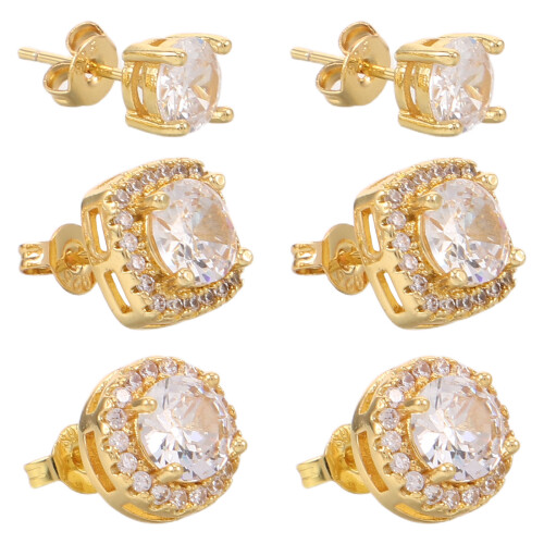 3Paia Oro, Set E Rotondi in Rame E Zirconia
