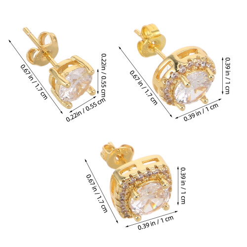 3Paia Oro, Set E Rotondi in Rame E Zirconia 1