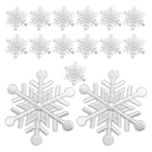 15Pz Toppe Termoadesive Fiocco Neve in Bianco Per E