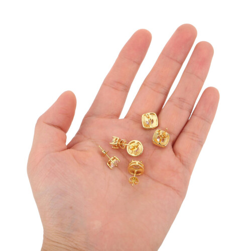 3Paia Oro, Set E Rotondi in Rame E Zirconia 2