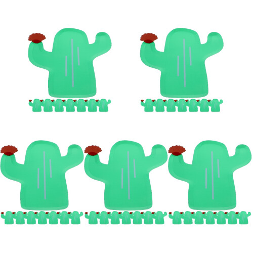 40Pz Set Piatti Carta Cactus Verde Per E Buffet 2