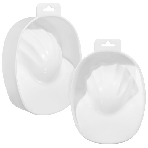 3Pcs Electric Nail Bowls White Rectangular Manicure Soak Tray