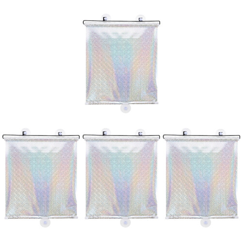 4Set Tende Telescopiche Adatte Per Casa Con Ventose Argento Resistenti 1