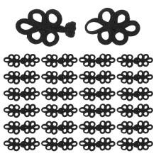 150Pcs Chinese Knot Frog Buttons Black Durable Fasteners for Cheongsam