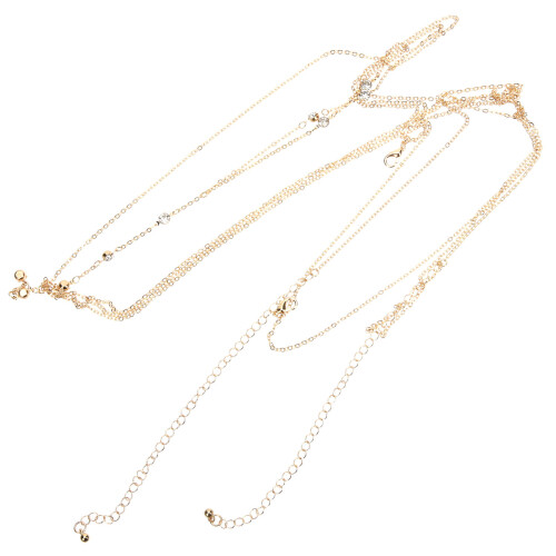 2Pz Catena Corpo in Oro Per Decorazione Moda E