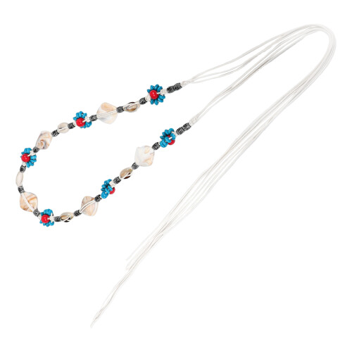2Pz Cinture Boho in Cotone E Acrilico Beige Per , Nodo Regolabile
