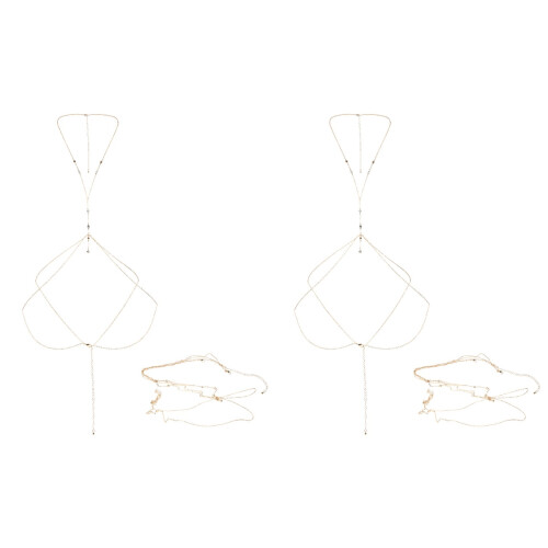 2Pz Catena Corpo in Oro Per Decorazione Moda E 1