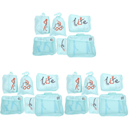 3Set Borse Organizer Per Valigia Sky-Blue in Poliestere Comode 2