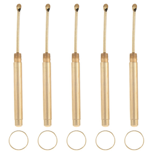 5Pz Kit Orecchie Metallo Dorato Compatto Con Portachiavi