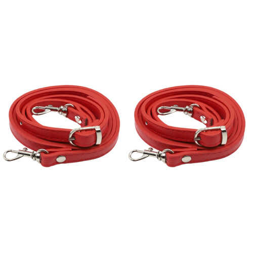 2Pz Tracolla Rosso in Pelle Per Borsa Regolabile Elegante E Resistente 1