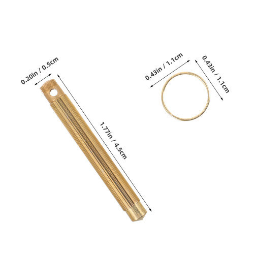 5Pz Kit Orecchie Metallo Dorato Compatto Con Portachiavi 2