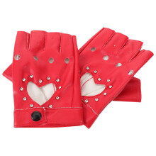 5Paia Stage Rosso Fingerless in PU Con Per Party E Danza