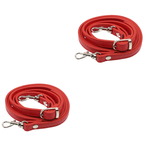 2Pz Tracolla Rosso in Pelle Per Borsa Regolabile Elegante E Resistente 2