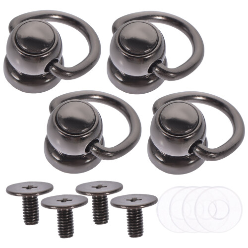 8Pz D Anelli E Rivetti Per in Pelle, Materiale Nero 1