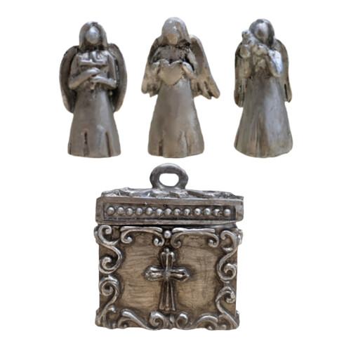 1Ensemble Boîte De Prière Mini Argent En Résine Charms