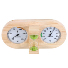 Sauna Thermometer Hygrometer Meter Met Zandloper Groen