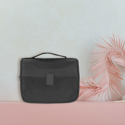 2Pz Borsa Porta Cosmetici Nera Multiuso Con Design Pieghevole E Gancio 2