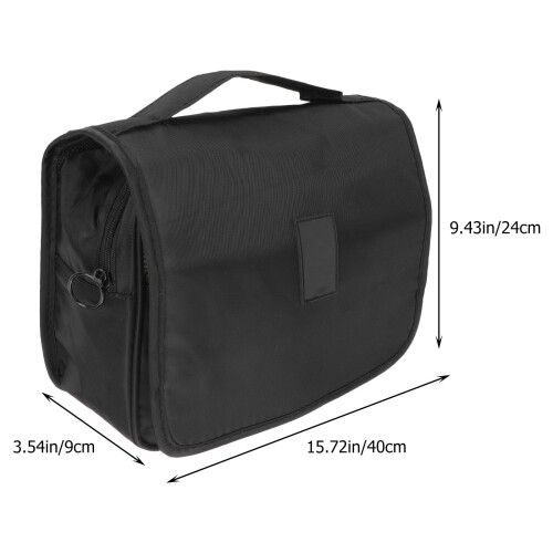 2Pz Borsa Porta Cosmetici Nera Multiuso Con Design Pieghevole E Gancio 1
