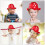 2Pz Cappello Secchiello Fragola in Cotone Rosso Per Bambina 4
