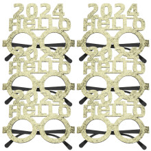 30Pz Occhiali Divertenti 2024 Dorati in Tessuto Non Tessuto E