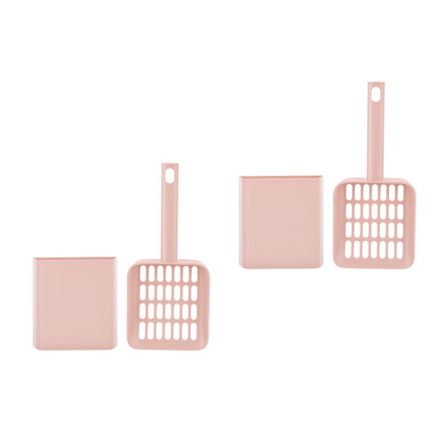 2Conjuntos Kit Scooper E Suporte Para De Pet Cor Rosa ABS 2
