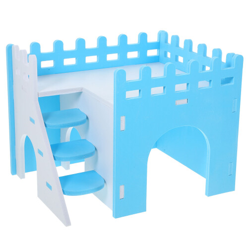 5Conjuntos Casa De Hamster PVC Azul Durável E