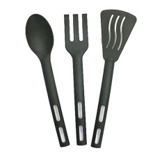 6Conjuntos Talheres Portáteis Pretos Kit Leve Para Casa E Outdoor