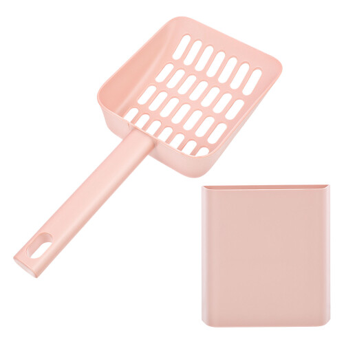 2Conjuntos Kit Scooper E Suporte Para De Pet Cor Rosa ABS 1