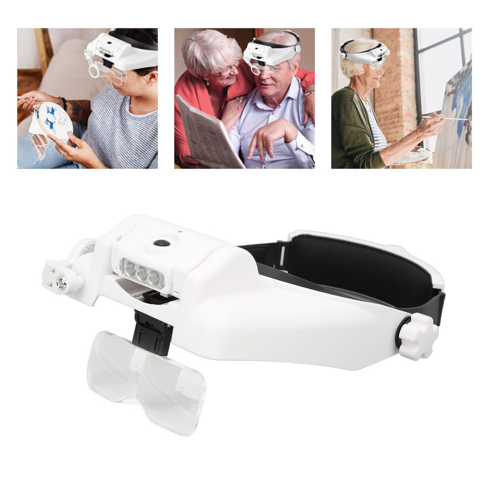 23 Magnifications Headband Magnifier with 3 LED Lights Adjustable Fit