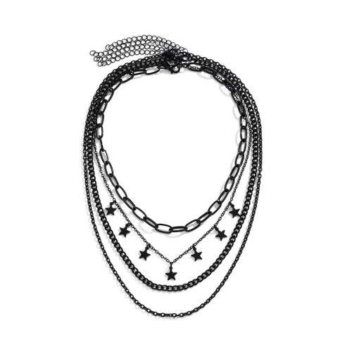 Gothic-Halskette mit schwarzem-Stern