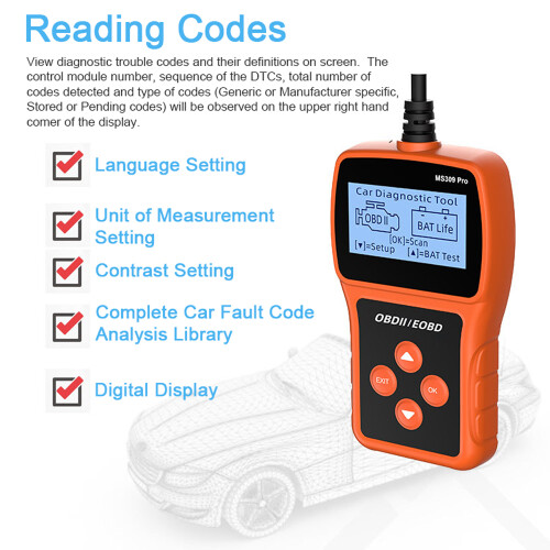 Auto OBD Car Fault Detector with Battery Lifespan Test & Code Reader 1