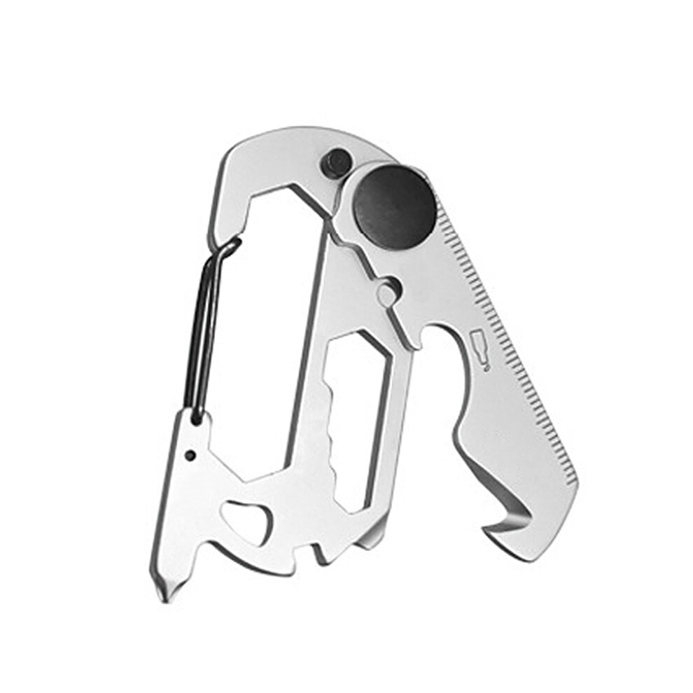 Multitool Carabiner Clip, Compact Stainless Steel Survival Gear With Bottle Opener, Screwdriver, Ruler And Wrench For Everyday Carry 9463374442462