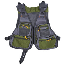 Adjustable Fishing Vest With High Foam Back And Padded Air Mesh Shoulder Straps Multi Pocket Outdoor Gear For Kayak Bass Fly Fishing