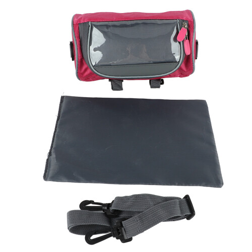 Bicycle Handlebar Organizer, Waterproof Quick Release Storage Bag with Adjustable Shoulder Strap for Cycling Essentials