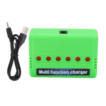 Hurtiglader for lading av lipo-batterier, 6-i-1 multifunksjonell USB-drevet kompakt lipo-lader med ladeindikator overladingsbeskyttelse for RC-droner