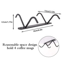 Tassenhaken für die Unterschrankmontage, Hakenhalterung, multifunktionaler Kaffeetassen-Organizer, Stahl mit lackierter Oberfläche für