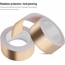 Flexible Tape, Double-Sided Conductive Copper Foil for EMI Shielding and Electrical Repairs, Conductive Adhesive 2-Pack, 25m x 50mm Strips for Wide