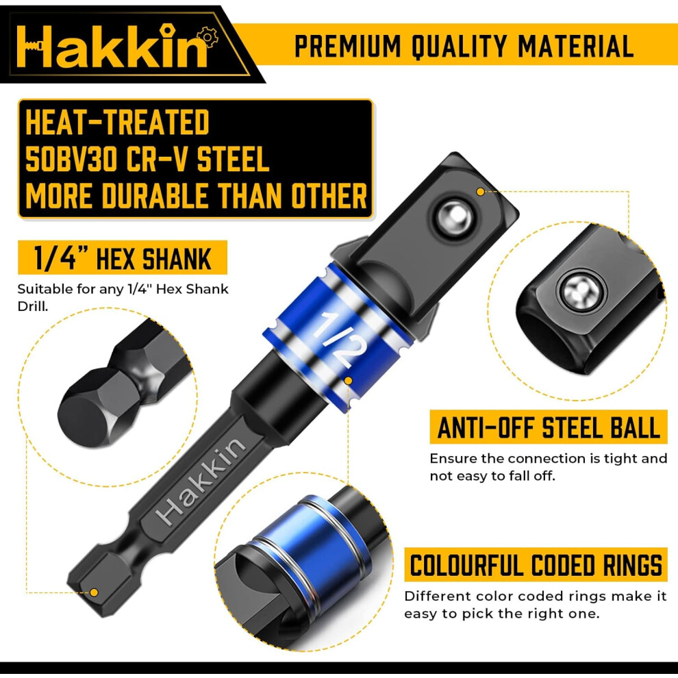 Electric Drill Transform Kit, Impact Socket Adaptor Set Ensuring Smooth Transition Between Electric Drill And High-Speed Nut Driver Torque Impact 9169997242945