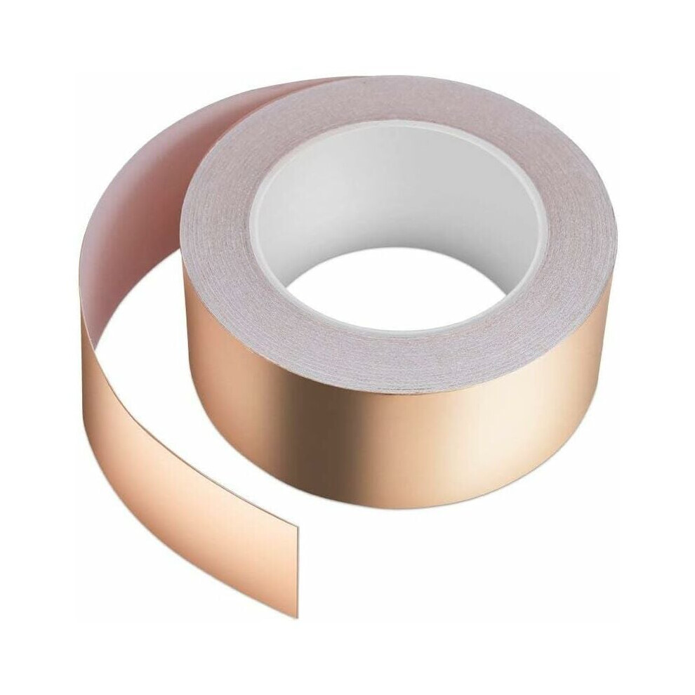 2-Pack Copper Foil Tape, 25M X 50Mm For Wide Application In Grounding And Electrical Repairs, Strong Adhesion Flexible Strip For Diy Projects 9173940410596